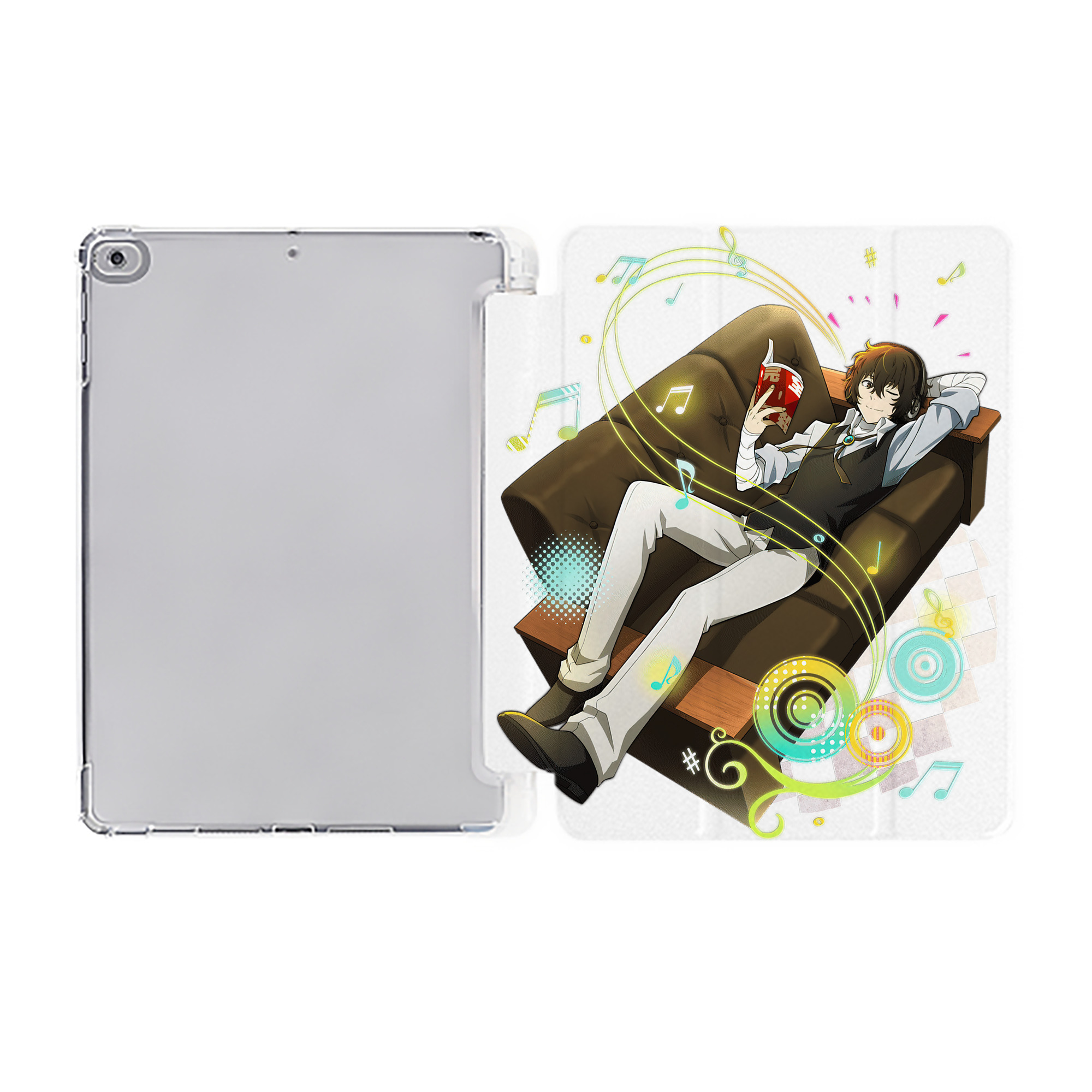 （画像用） 文豪ストレイドッグス Bungo Stray Dogs IPad ケース ペン収納付き 三つ折りスタンド PUレザー×シリコン 対応機種9.5/10.5/10.9インチ